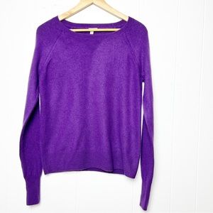 Halogen Purple Cashmere Pullover Boatneck Sweater Women’s Size Medium